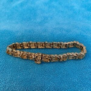 Gold over sterling silver nugget bracelet
